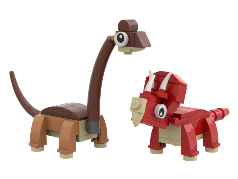 Triceratops & Brachiosaurus 2 Pack