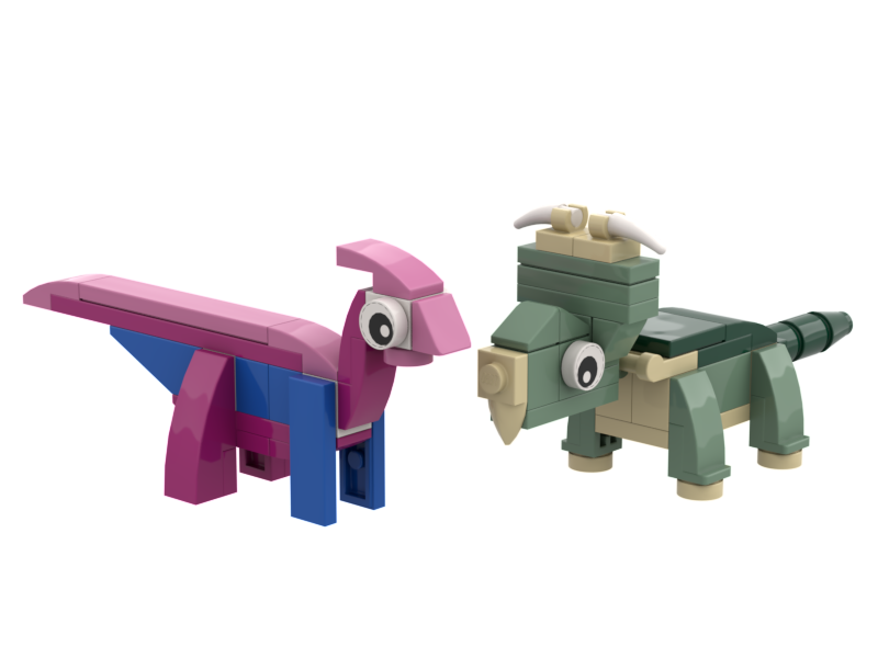 Parasaurolophus and Pachyrhinosaurus 2 Pack