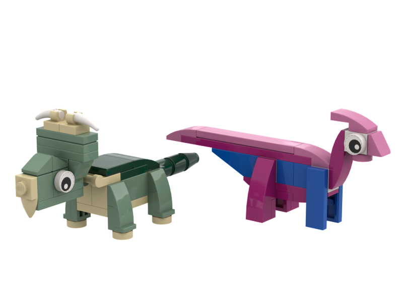 Parasaurolophus and Pachyrhinosaurus 2 Pack