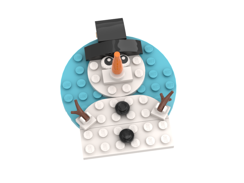 Snowman Ornament Azure Blue