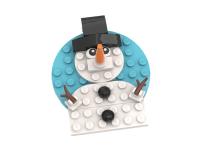 Snowman Ornament Azure Blue