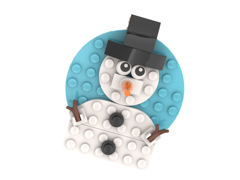 Snowman Ornament Azure Blue